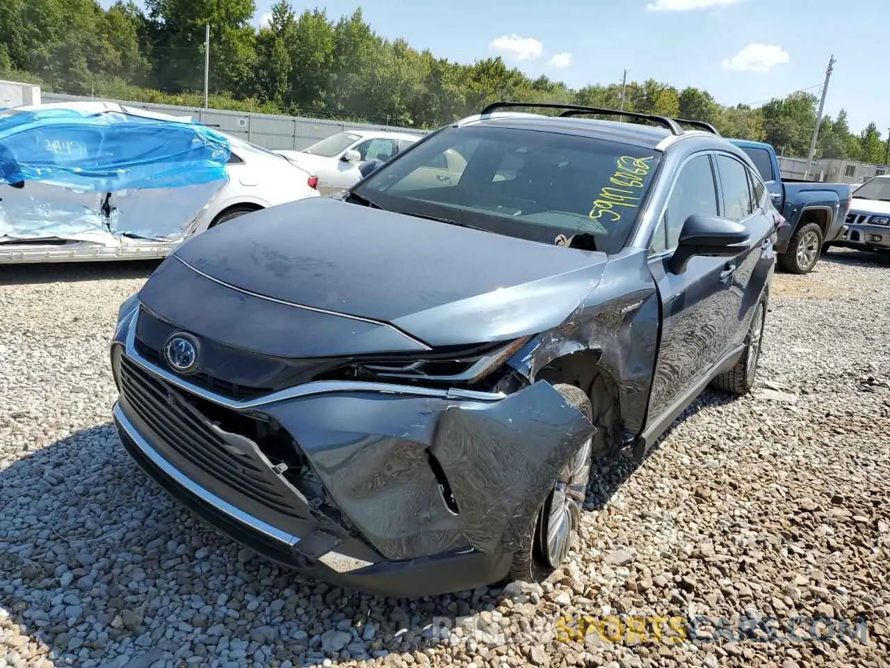 2 fotografías del automóvil dañado JTEAAAAH3MJ005958 TOYOTA VENZA 2021