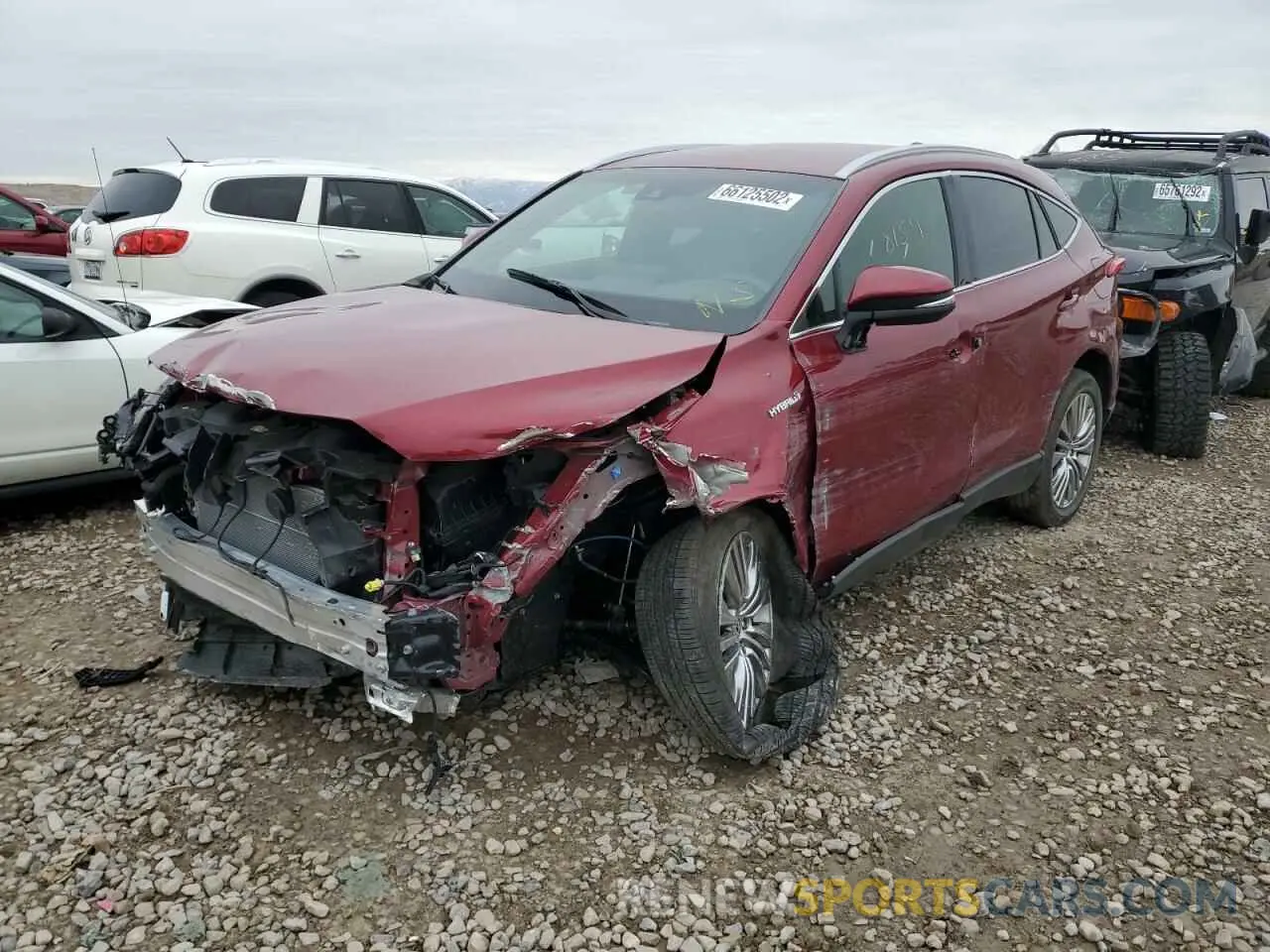 2 fotografías del automóvil dañado JTEAAAAH3MJ080613 TOYOTA VENZA 2021