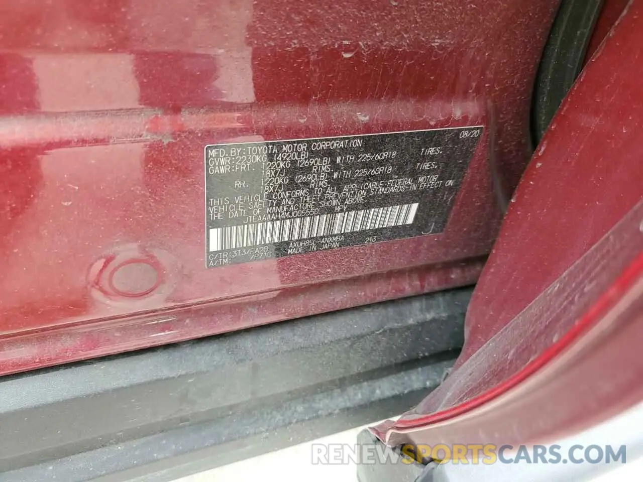 14 fotografías del automóvil dañado JTEAAAAH4MJ005550 TOYOTA VENZA 2021