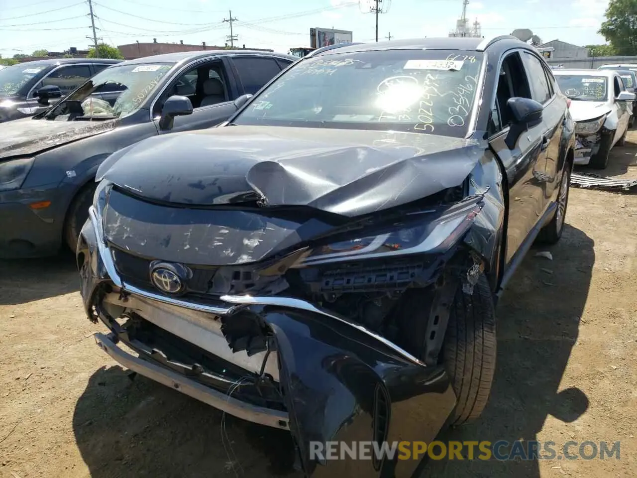 2 fotografías del automóvil dañado JTEAAAAH5MJ034717 TOYOTA VENZA 2021