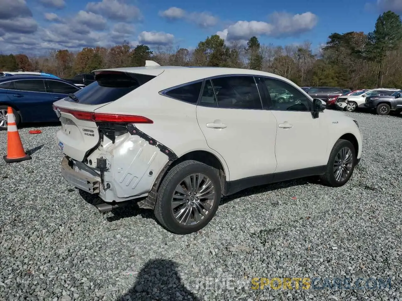 3 fotografías del automóvil dañado JTEAAAAH5MJ044129 TOYOTA VENZA 2021