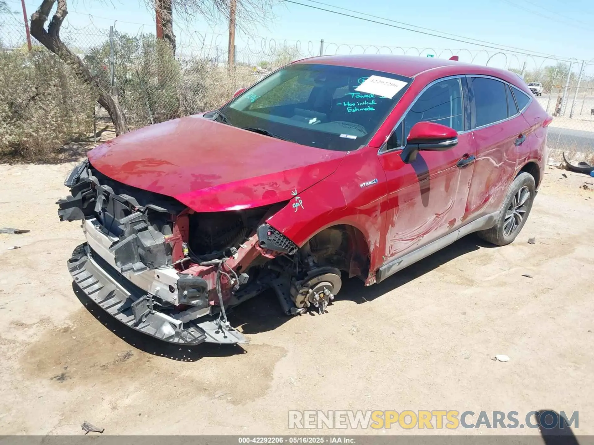 2 fotografías del automóvil dañado JTEAAAAH5MJ070861 TOYOTA VENZA 2021