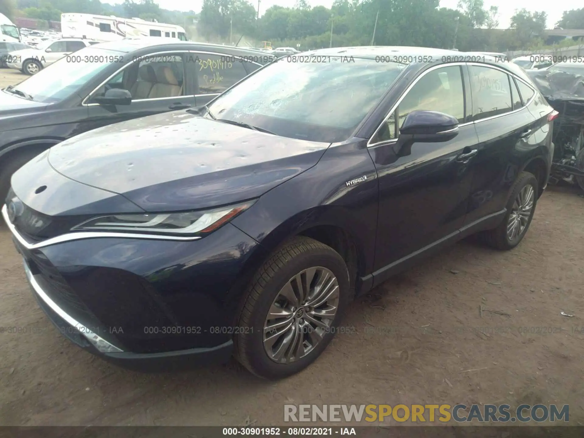 2 fotografías del automóvil dañado JTEAAAAH9MJ008959 TOYOTA VENZA 2021
