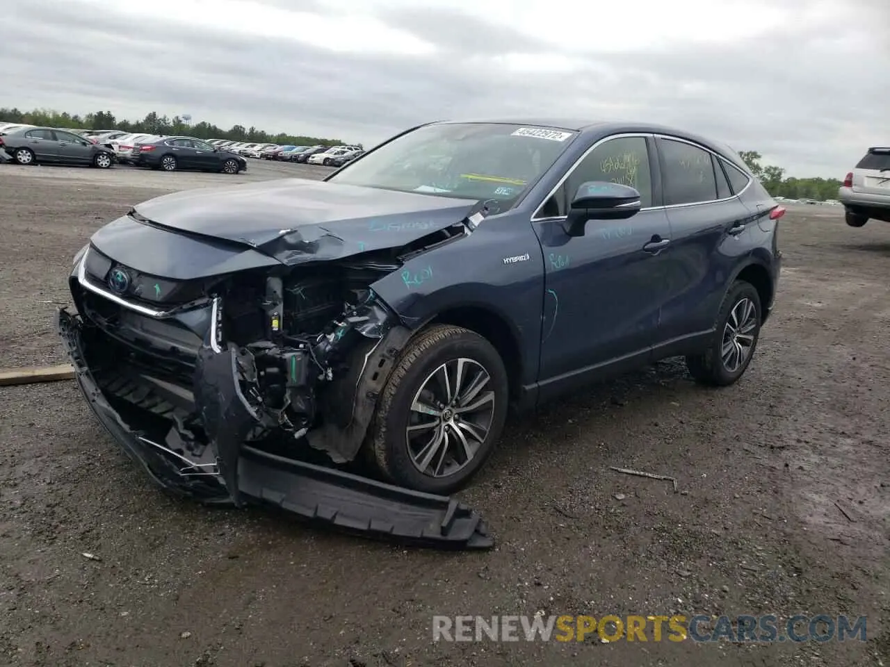 2 fotografías del automóvil dañado JTEAAAAH9MJ034381 TOYOTA VENZA 2021