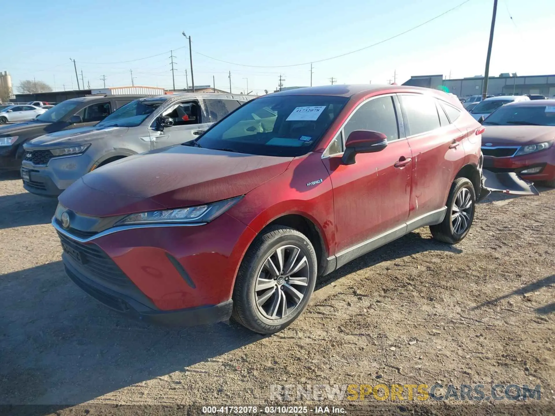 2 fotografías del automóvil dañado JTEAAAAH9MJ049365 TOYOTA VENZA 2021