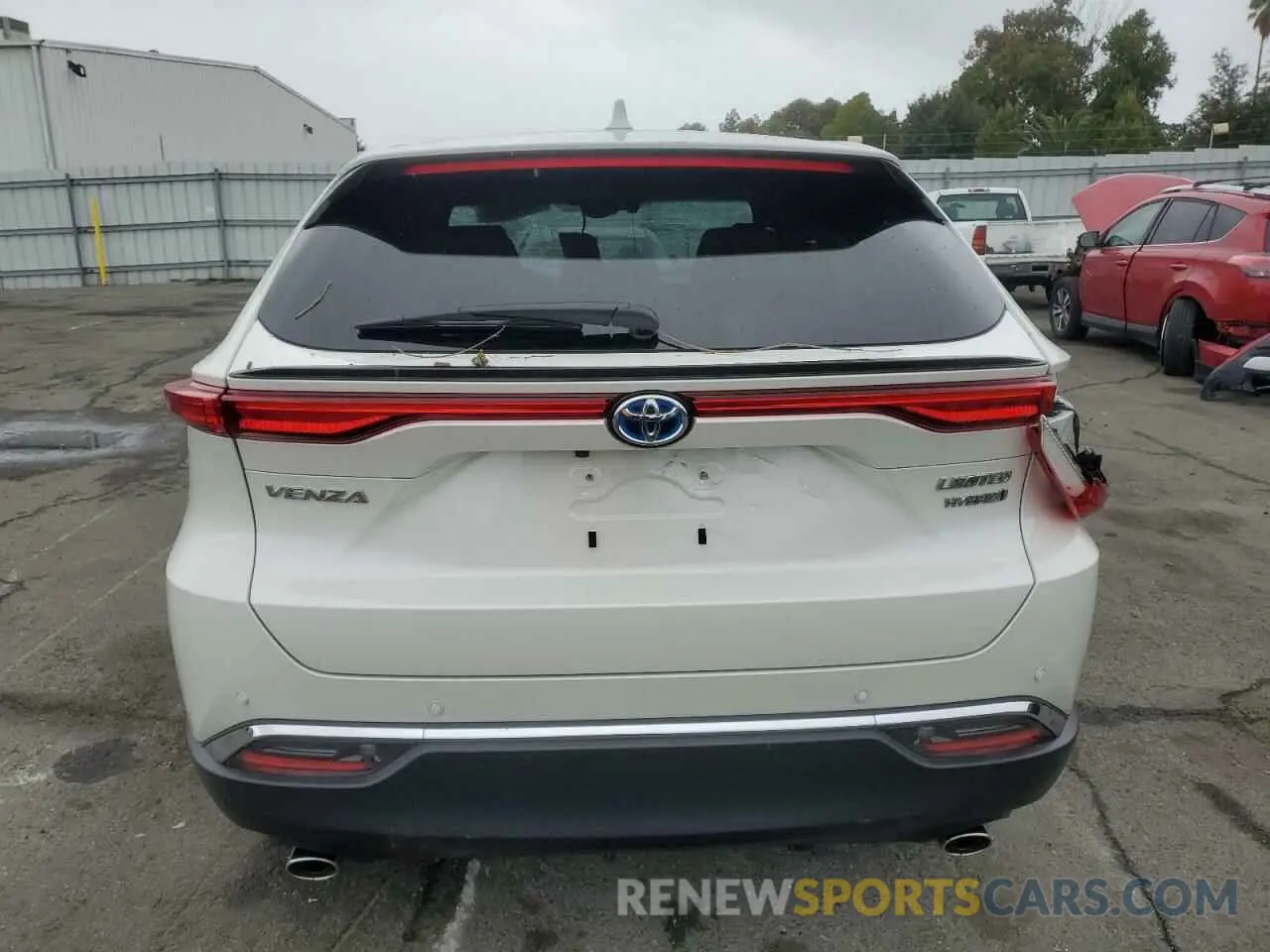 6 fotografías del automóvil dañado JTEAAAAHXMJ033000 TOYOTA VENZA 2021
