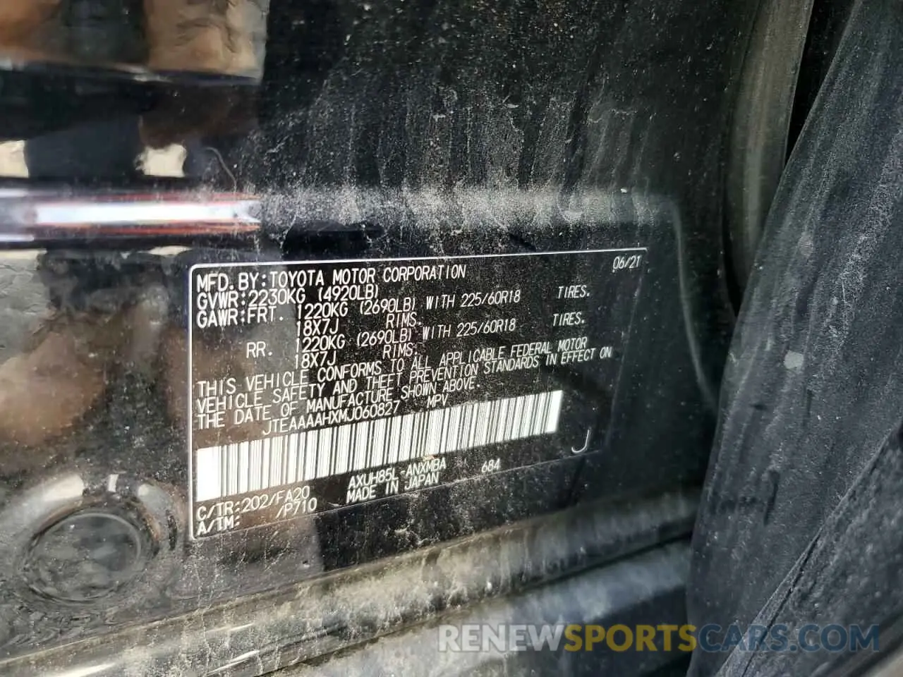 13 fotografías del automóvil dañado JTEAAAAHXMJ060827 TOYOTA VENZA 2021