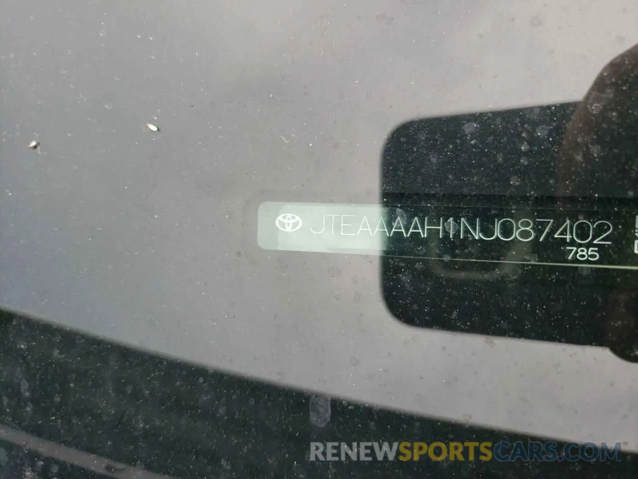 10 fotografías del automóvil dañado JTEAAAAH1NJ087402 TOYOTA VENZA 2022