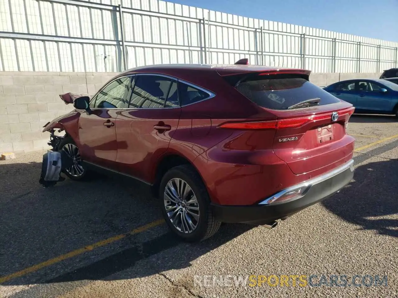 2 fotografías del automóvil dañado JTEAAAAH1NJ094107 TOYOTA VENZA 2022