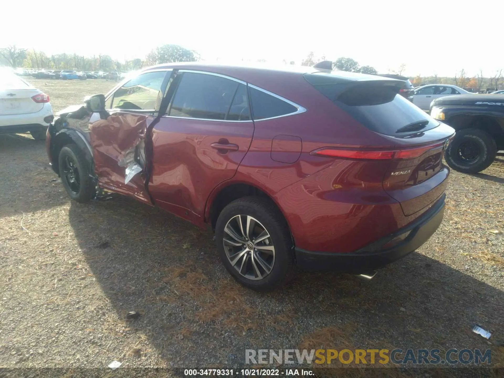 3 fotografías del automóvil dañado JTEAAAAH1NJ106563 TOYOTA VENZA 2022