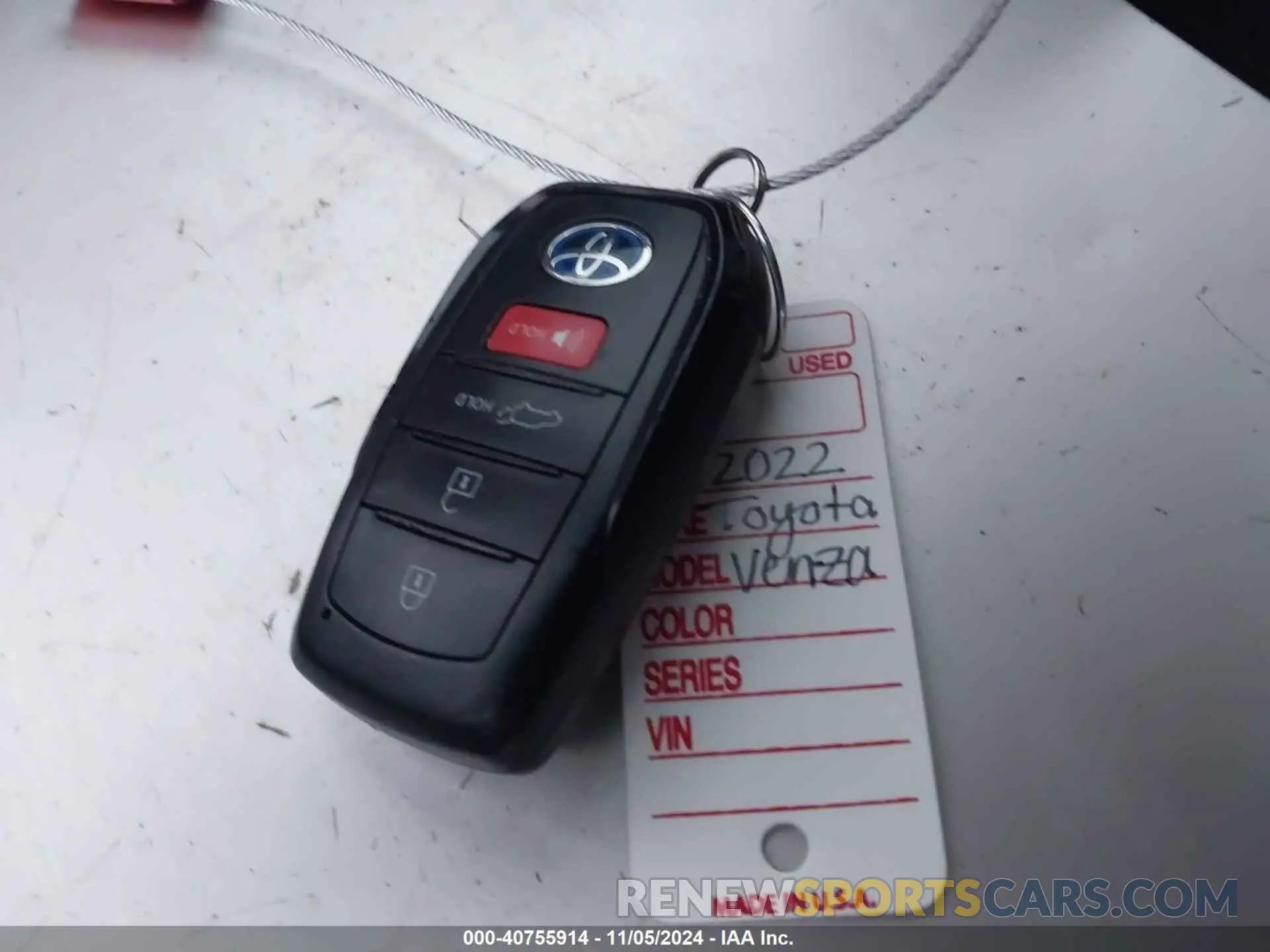 11 fotografías del automóvil dañado JTEAAAAH3NJ092312 TOYOTA VENZA 2022