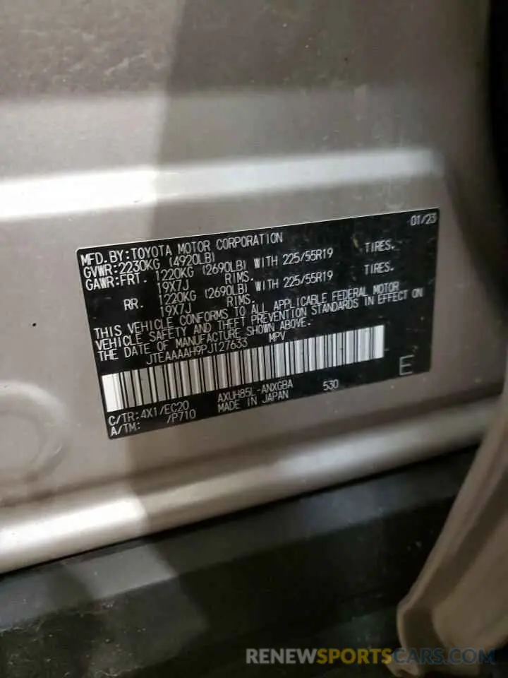 13 fotografías del automóvil dañado JTEAAAAH9PJ127633 TOYOTA VENZA 2023