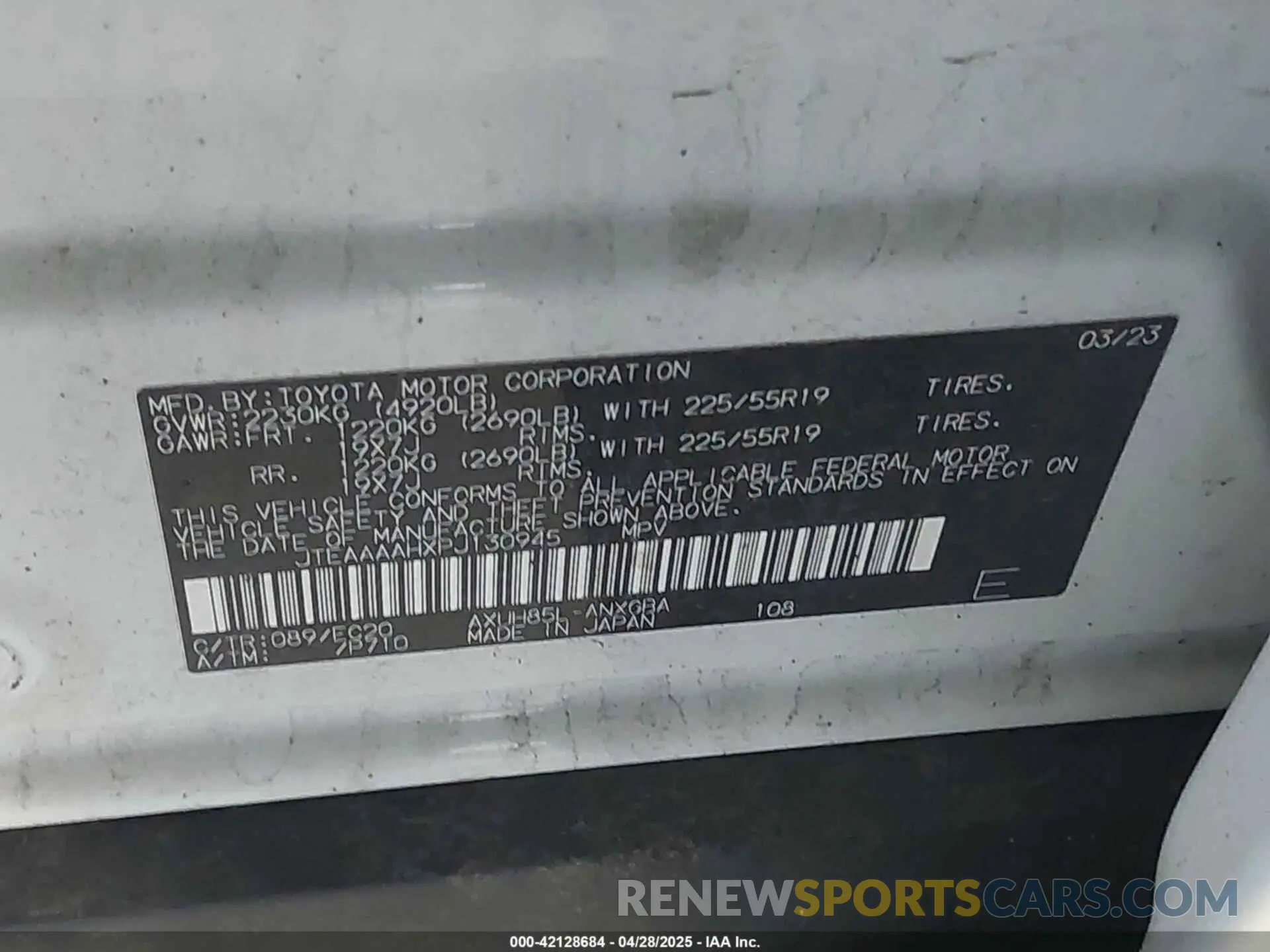 9 fotografías del automóvil dañado JTEAAAAHXPJ130945 TOYOTA VENZA 2023