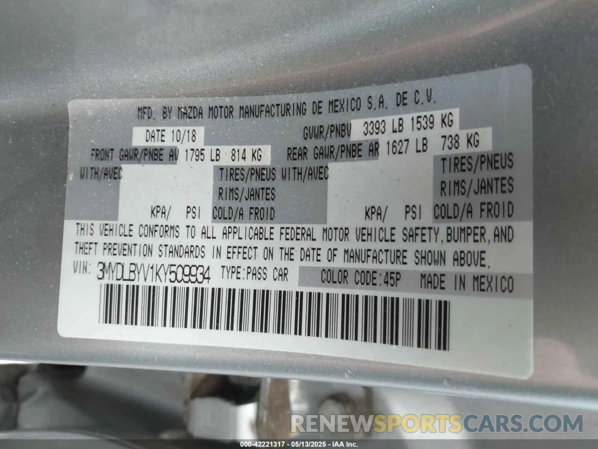 9 fotografías del automóvil dañado 3MYDLBYV1KY509934 TOYOTA YARIS 2019