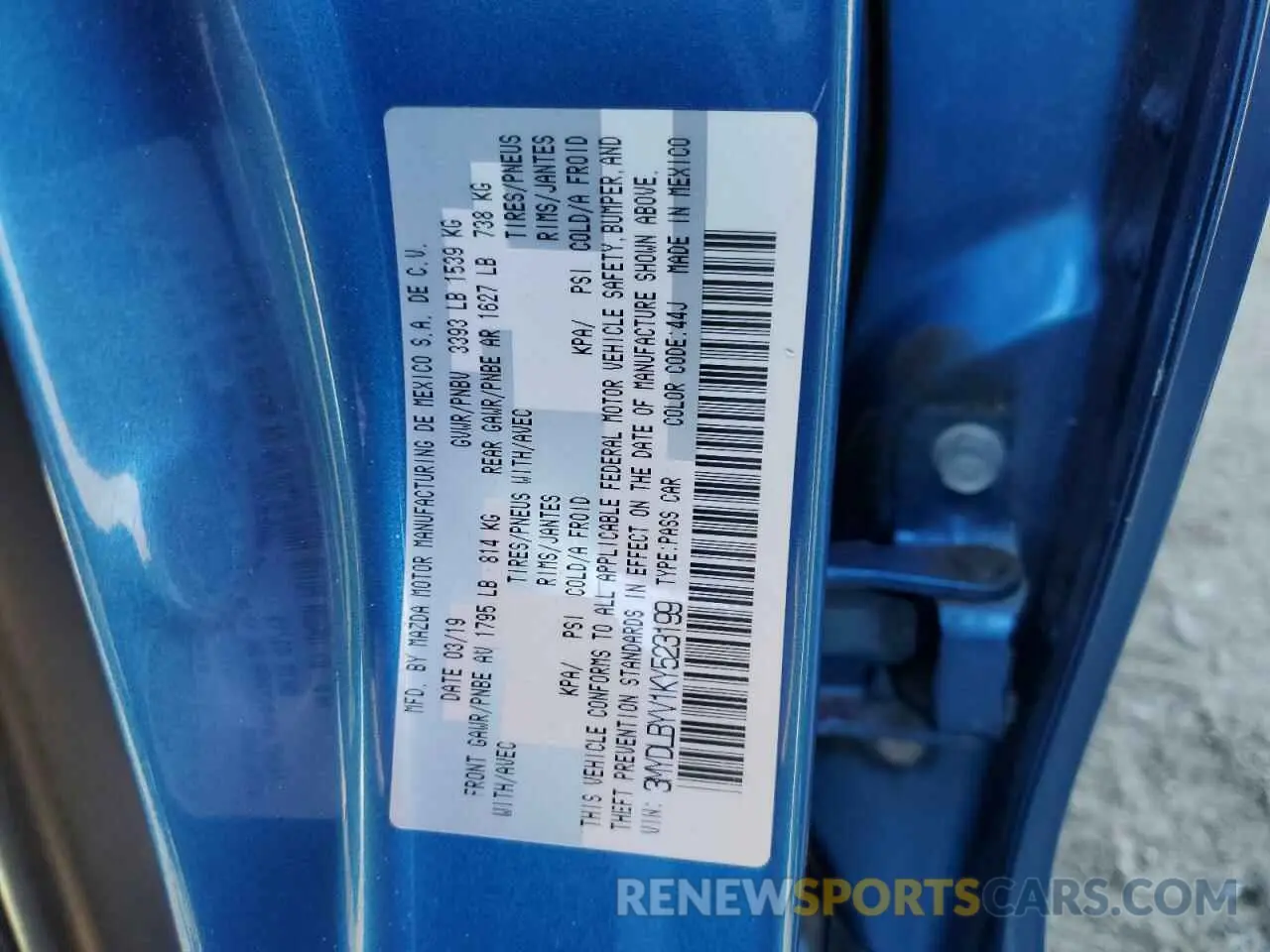 12 fotografías del automóvil dañado 3MYDLBYV1KY523199 TOYOTA YARIS 2019