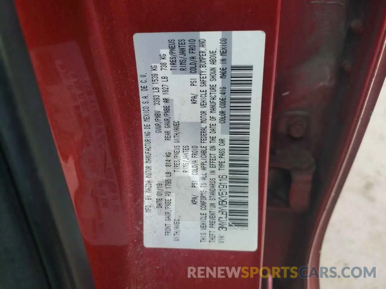 12 fotografías del automóvil dañado 3MYDLBYV6KY519116 TOYOTA YARIS 2019