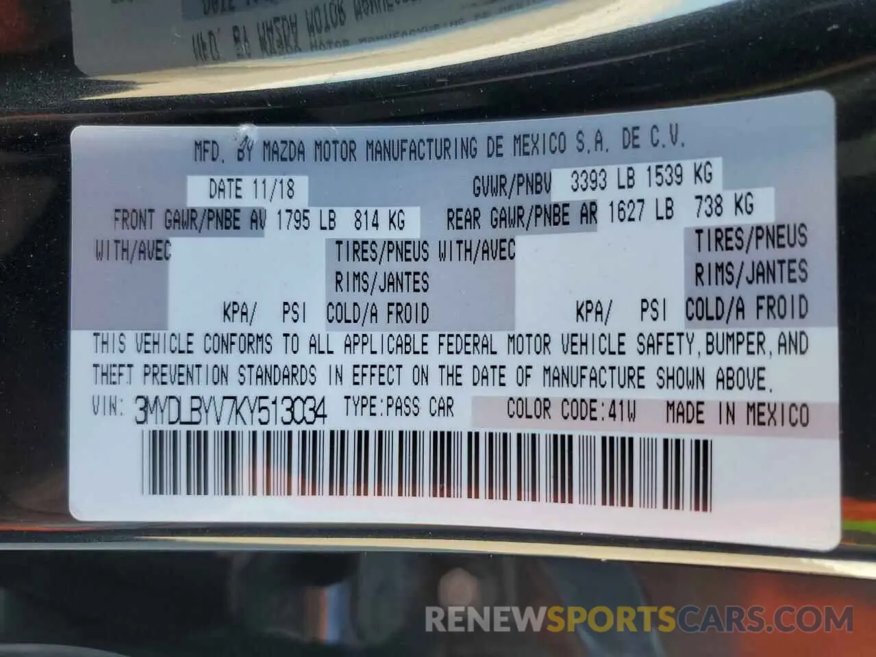 12 fotografías del automóvil dañado 3MYDLBYV7KY513034 TOYOTA YARIS 2019
