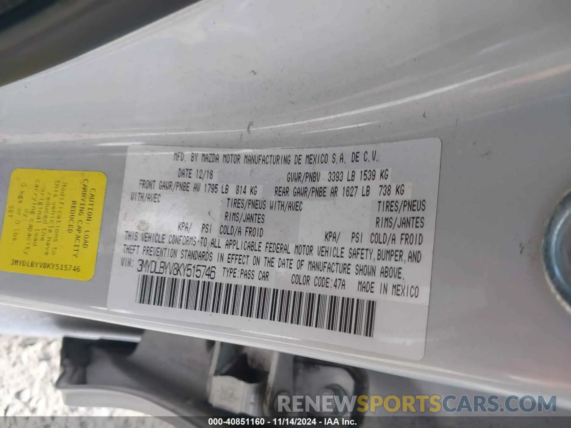 9 fotografías del automóvil dañado 3MYDLBYV8KY515746 TOYOTA YARIS 2019