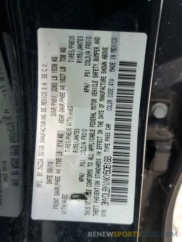 12 fotografías del automóvil dañado 3MYDLBYVXKY506188 TOYOTA YARIS 2019
