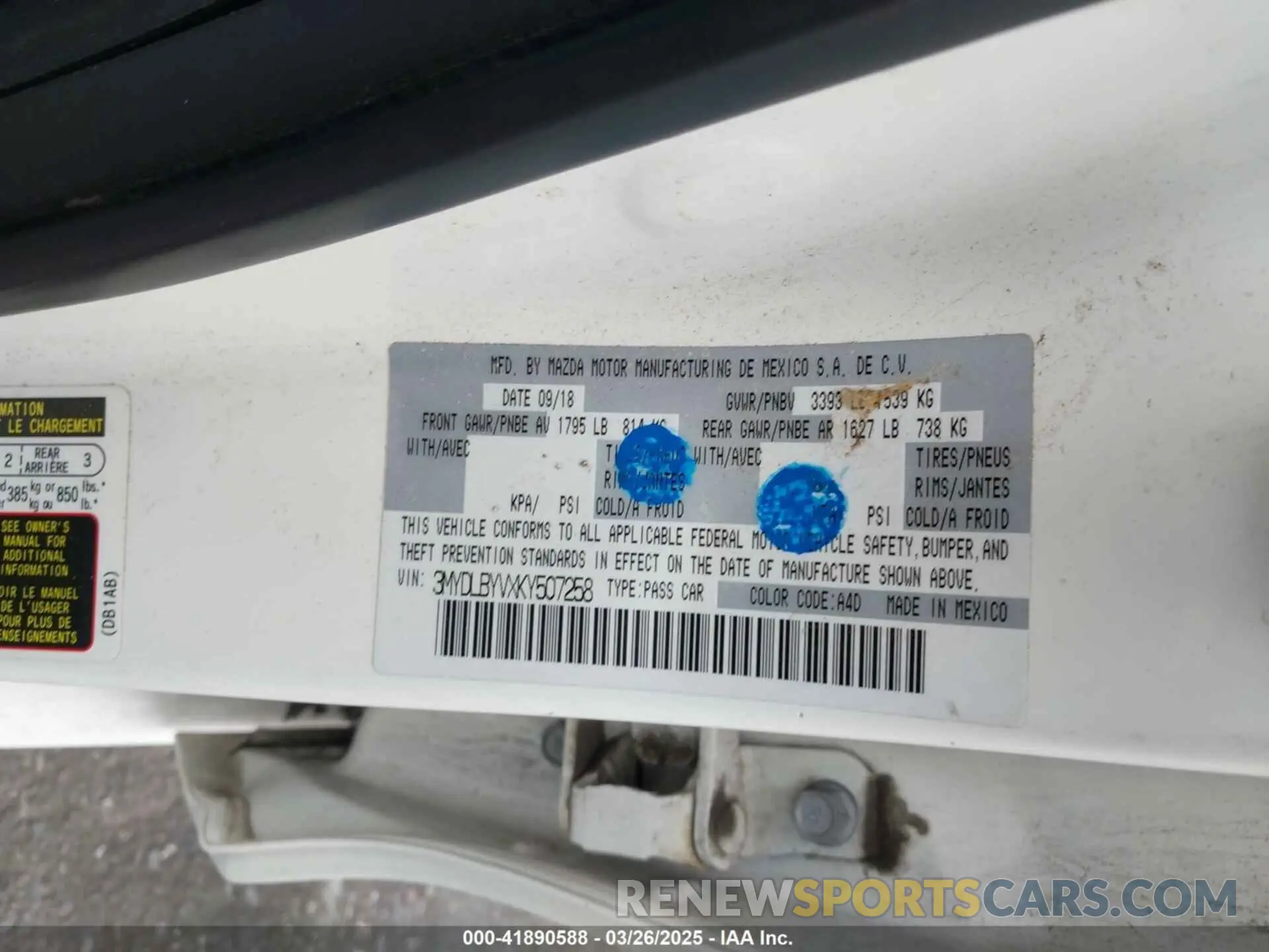 9 fotografías del automóvil dañado 3MYDLBYVXKY507258 TOYOTA YARIS 2019