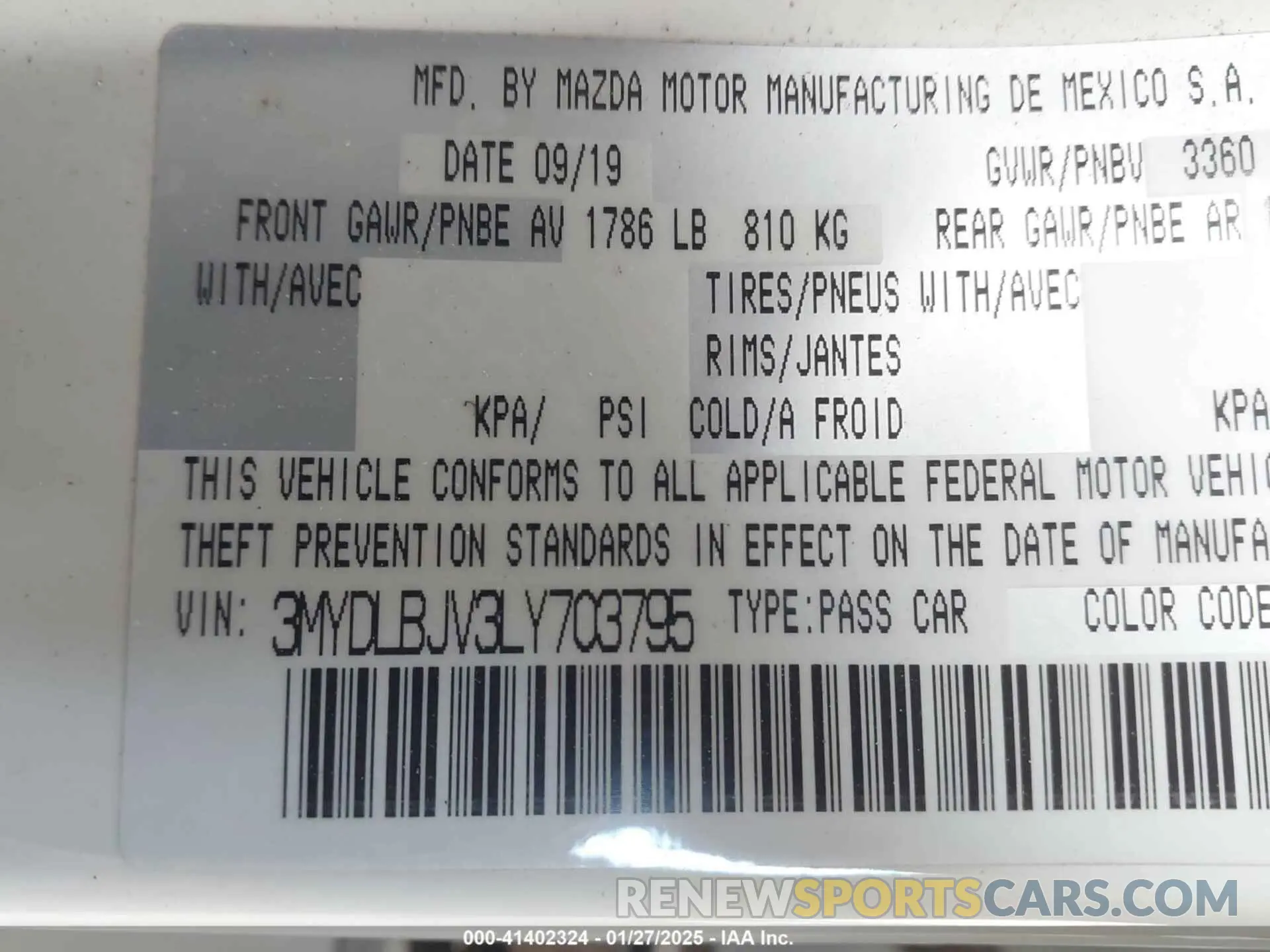 9 fotografías del automóvil dañado 3MYDLBJV3LY703795 TOYOTA YARIS 2020
