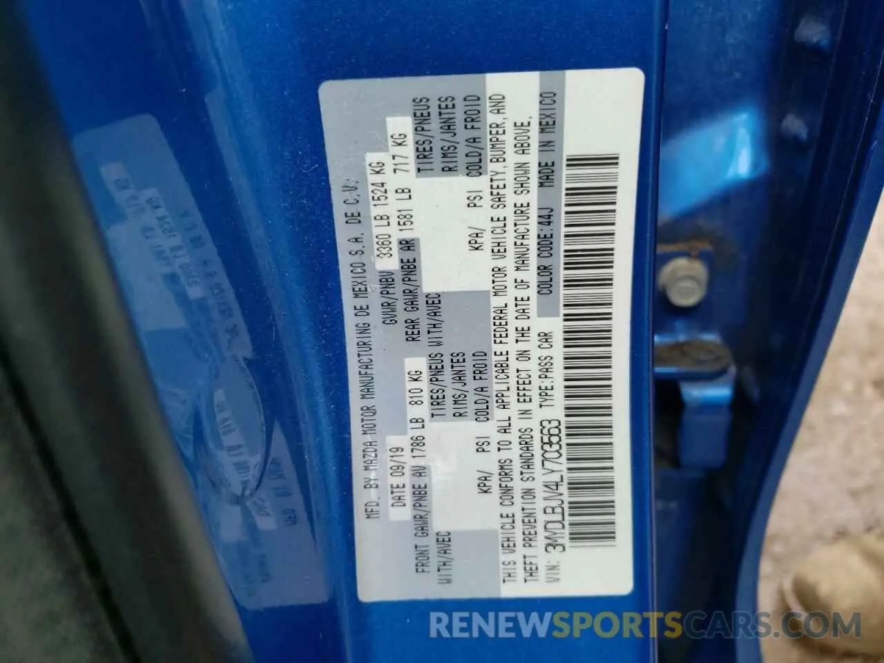10 fotografías del automóvil dañado 3MYDLBJV4LY703563 TOYOTA YARIS 2020