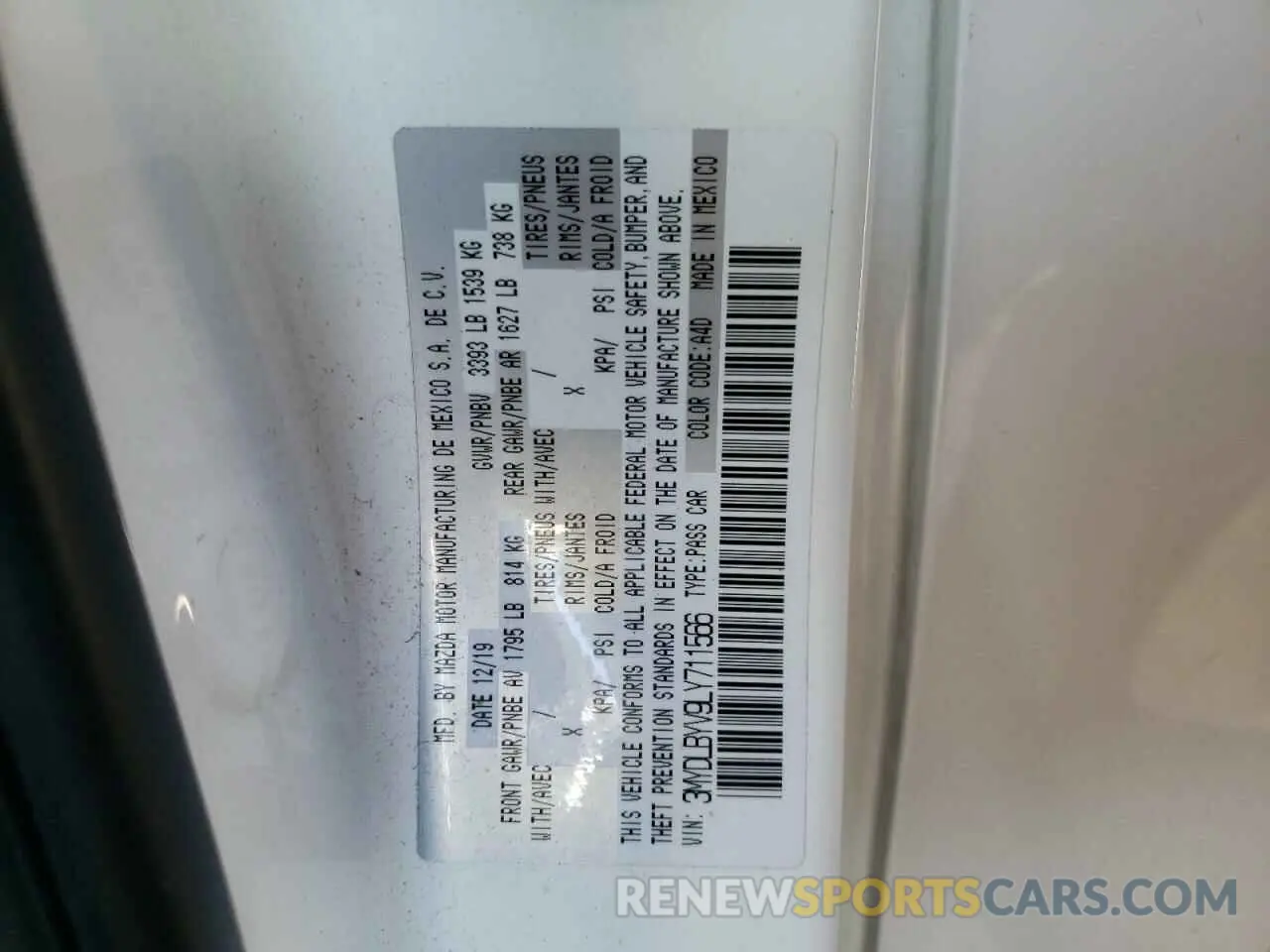 10 fotografías del automóvil dañado 3MYDLBYV9LY711566 TOYOTA YARIS 2020