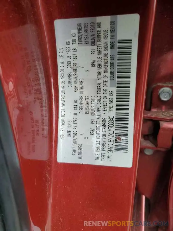 12 fotografías del automóvil dañado 3MYDLBYVXLY708840 TOYOTA YARIS 2020