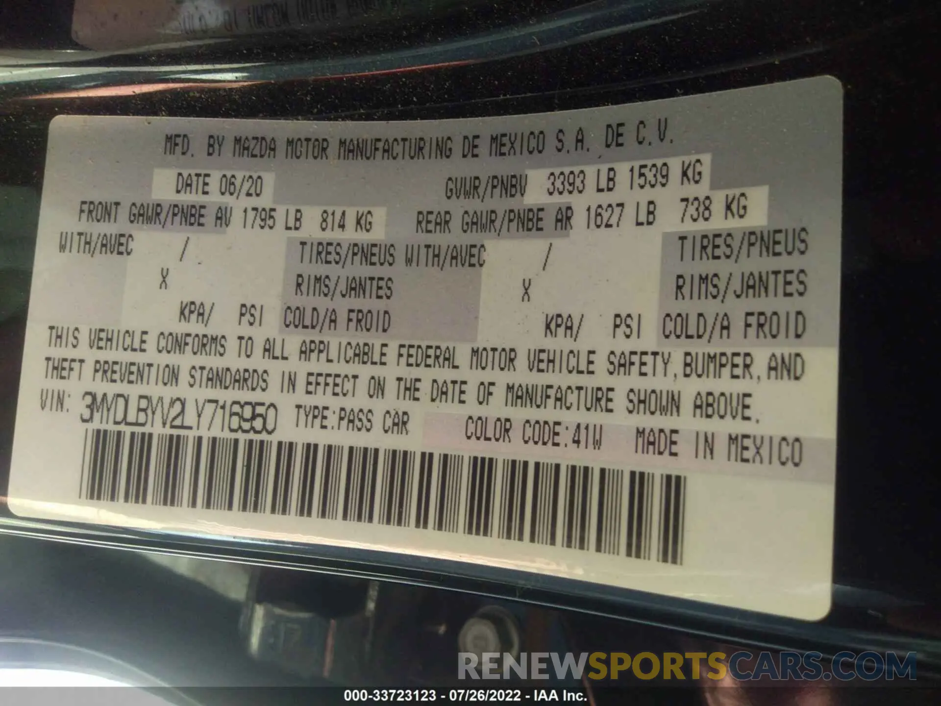9 fotografías del automóvil dañado 3MYDLBYV2LY716950 TOYOTA YARIS SEDAN 2020
