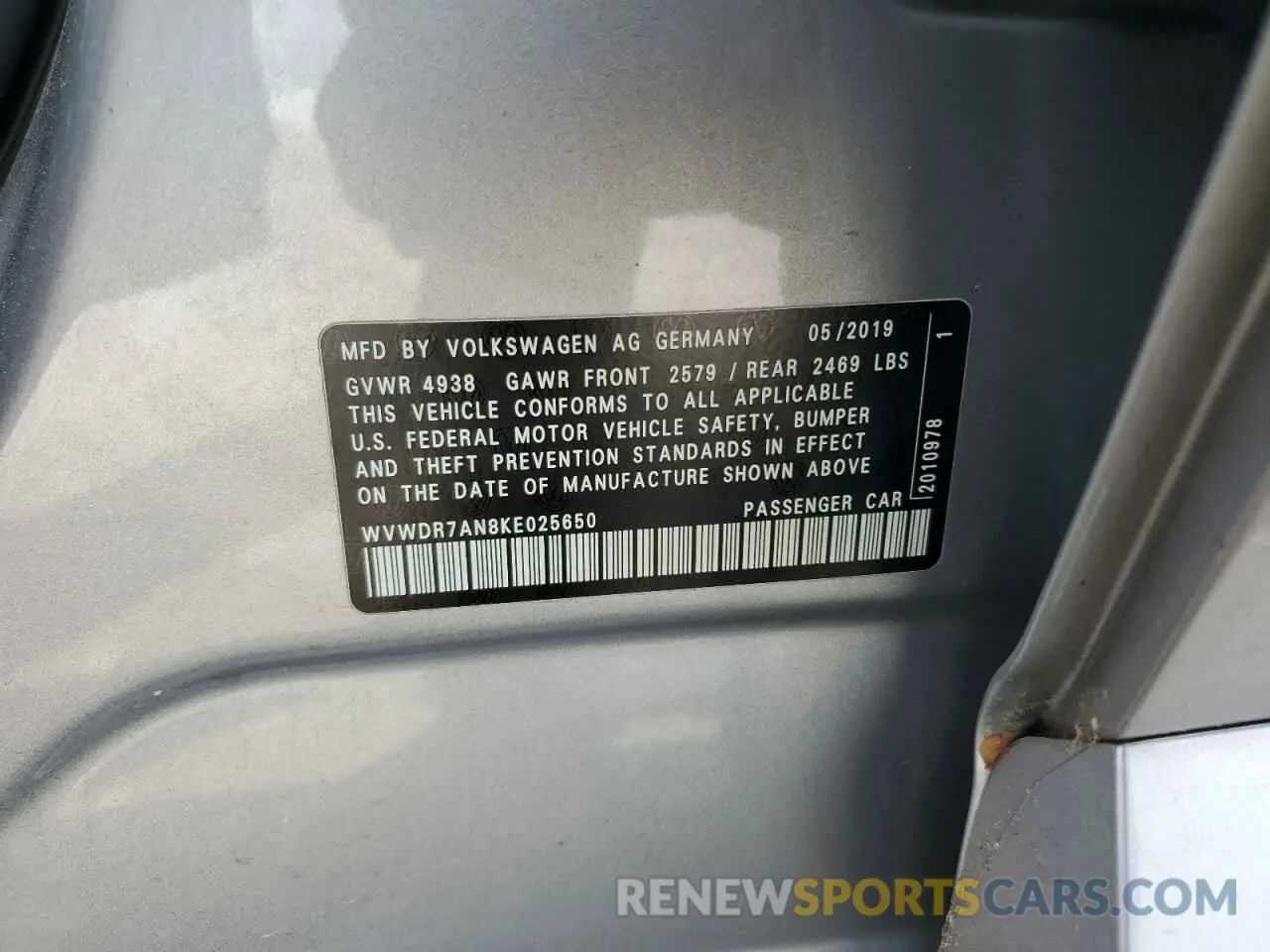 12 fotografías del automóvil dañado WVWDR7AN8KE025650 VOLKSWAGEN ARTEON 2019