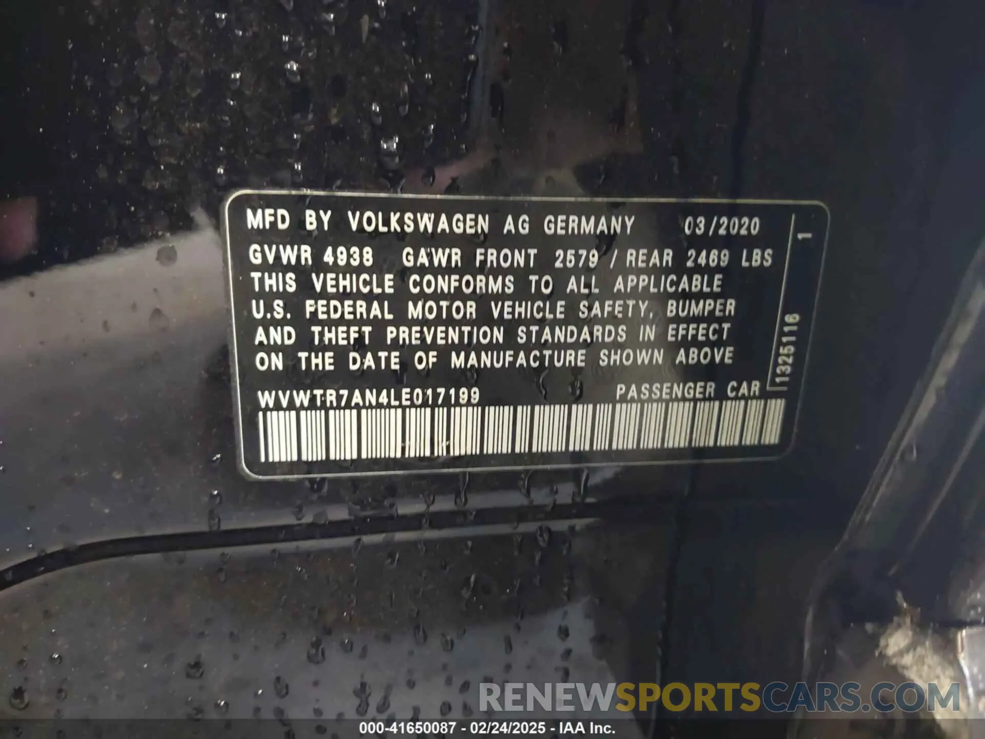 9 fotografías del automóvil dañado WVWTR7AN4LE017199 VOLKSWAGEN ARTEON 2020