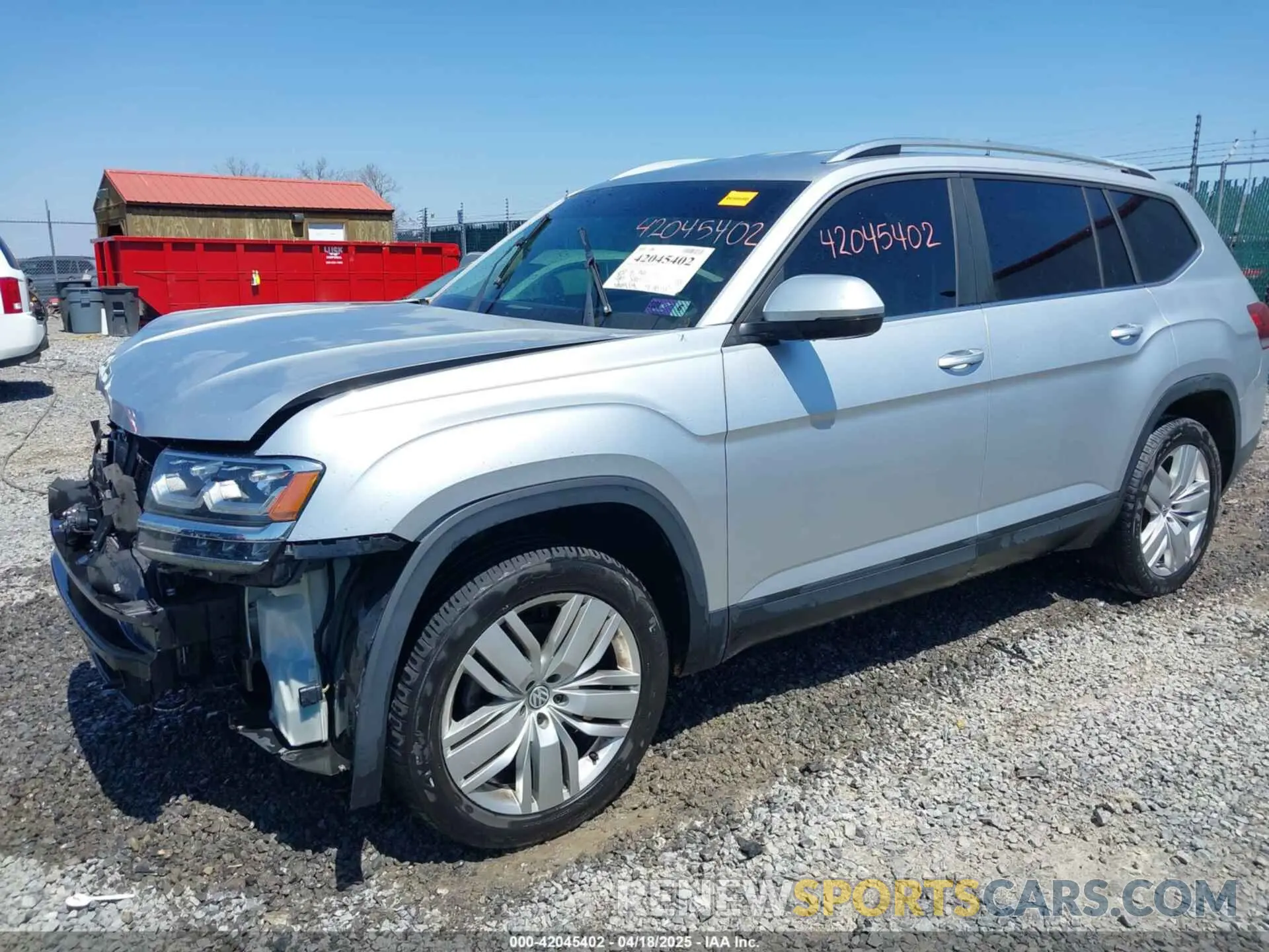 2 fotografías del automóvil dañado 1V2UR2CA7KC528108 VOLKSWAGEN ATLAS 2019
