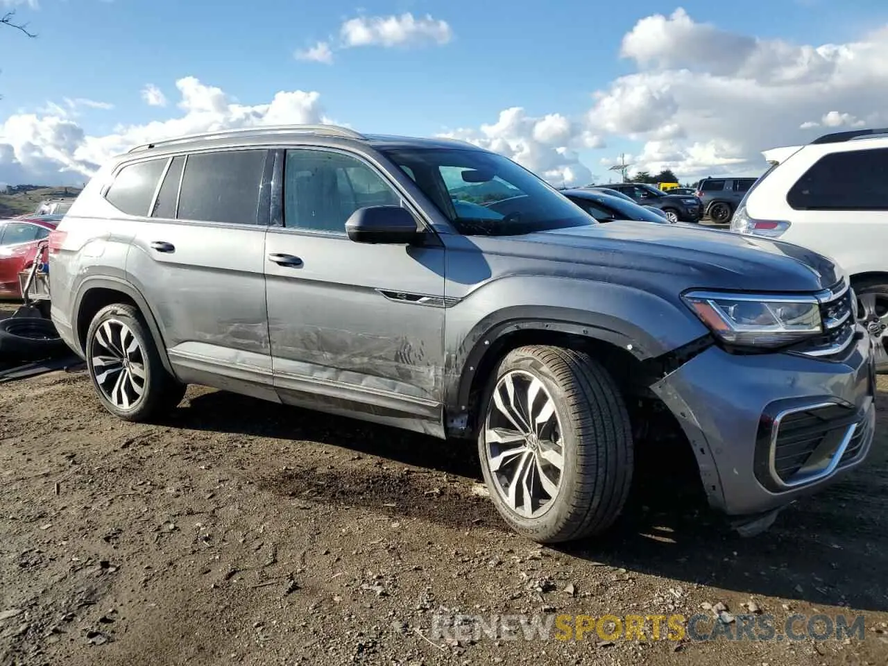 4 fotografías del automóvil dañado 1V2FR2CA5MC536929 VOLKSWAGEN ATLAS 2021