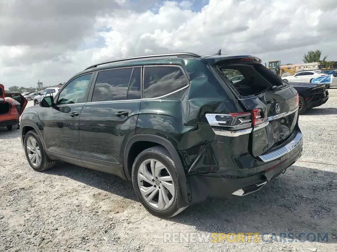 2 fotografías del automóvil dañado 1V2JR2CA4MC594332 VOLKSWAGEN ATLAS 2021