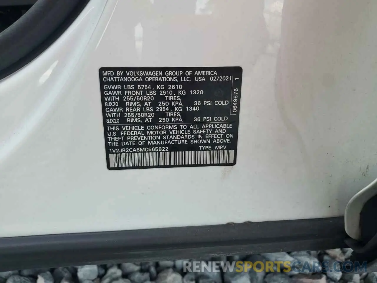 13 fotografías del automóvil dañado 1V2JR2CA8MC565822 VOLKSWAGEN ATLAS 2021