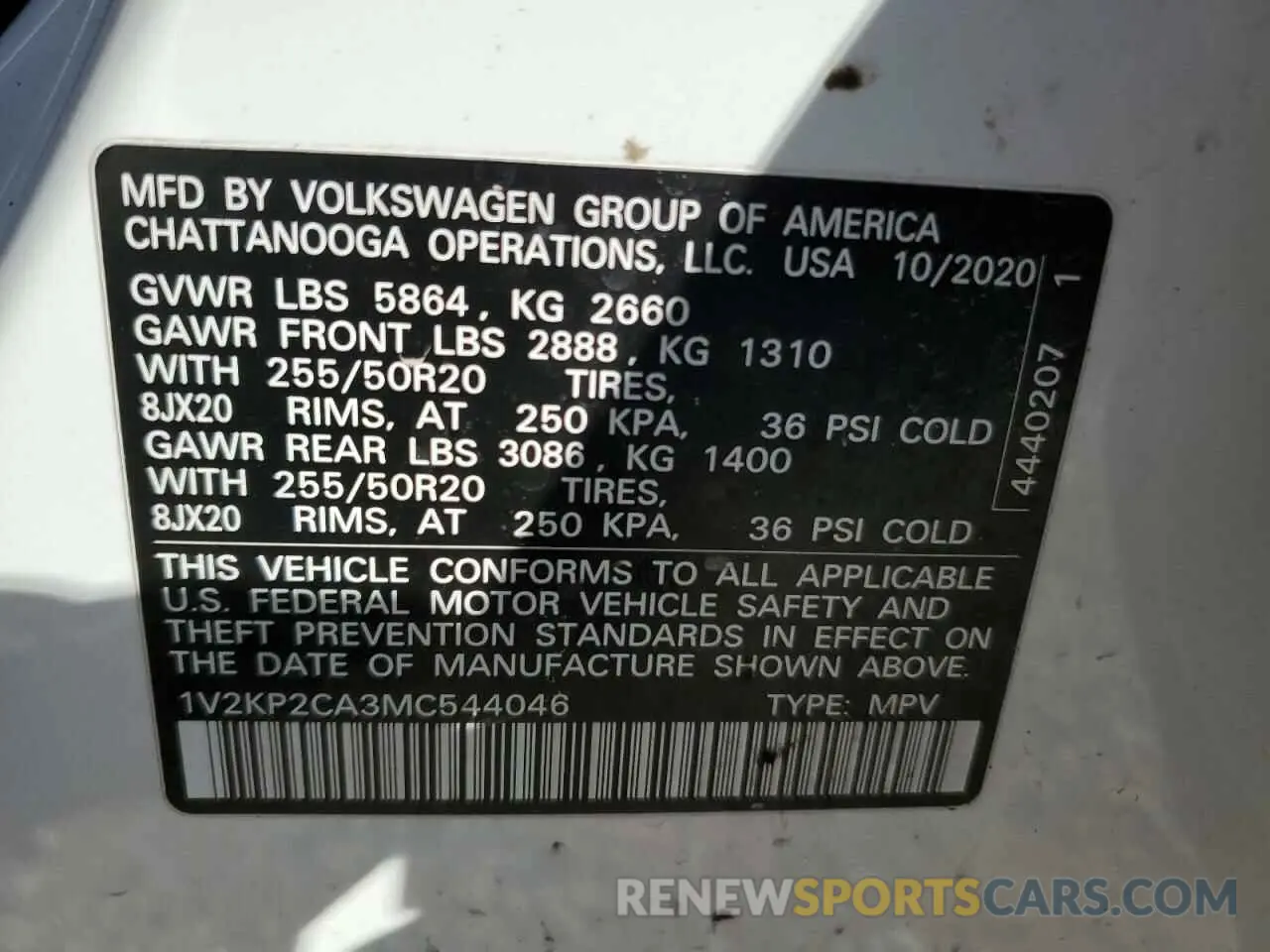 16 fotografías del automóvil dañado 1V2KP2CA3MC544046 VOLKSWAGEN ATLAS 2021