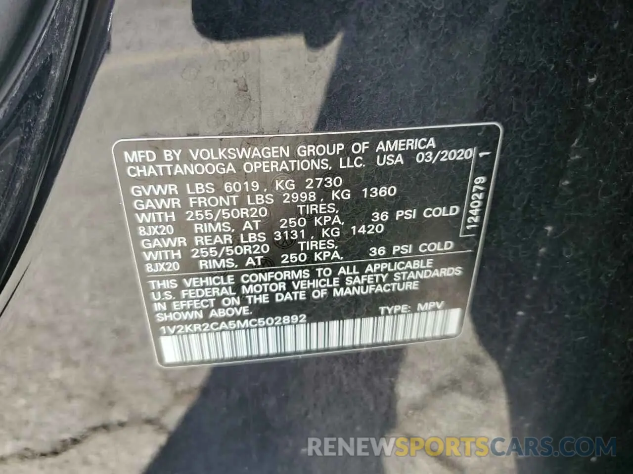 13 fotografías del automóvil dañado 1V2KR2CA5MC502892 VOLKSWAGEN ATLAS 2021