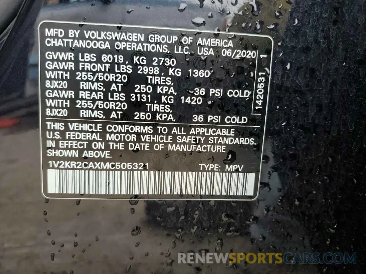 13 fotografías del automóvil dañado 1V2KR2CAXMC505321 VOLKSWAGEN ATLAS 2021