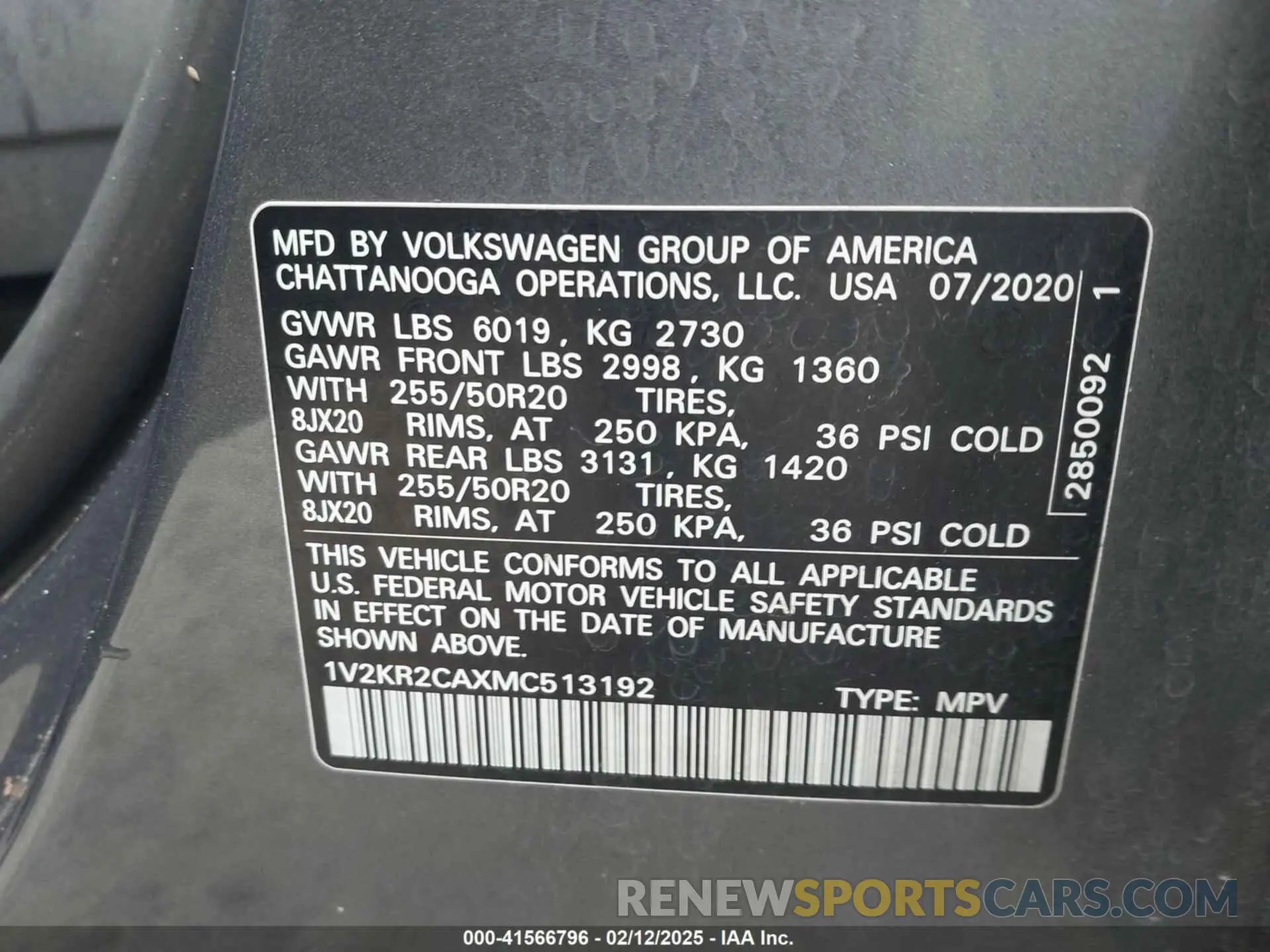 9 fotografías del automóvil dañado 1V2KR2CAXMC513192 VOLKSWAGEN ATLAS 2021