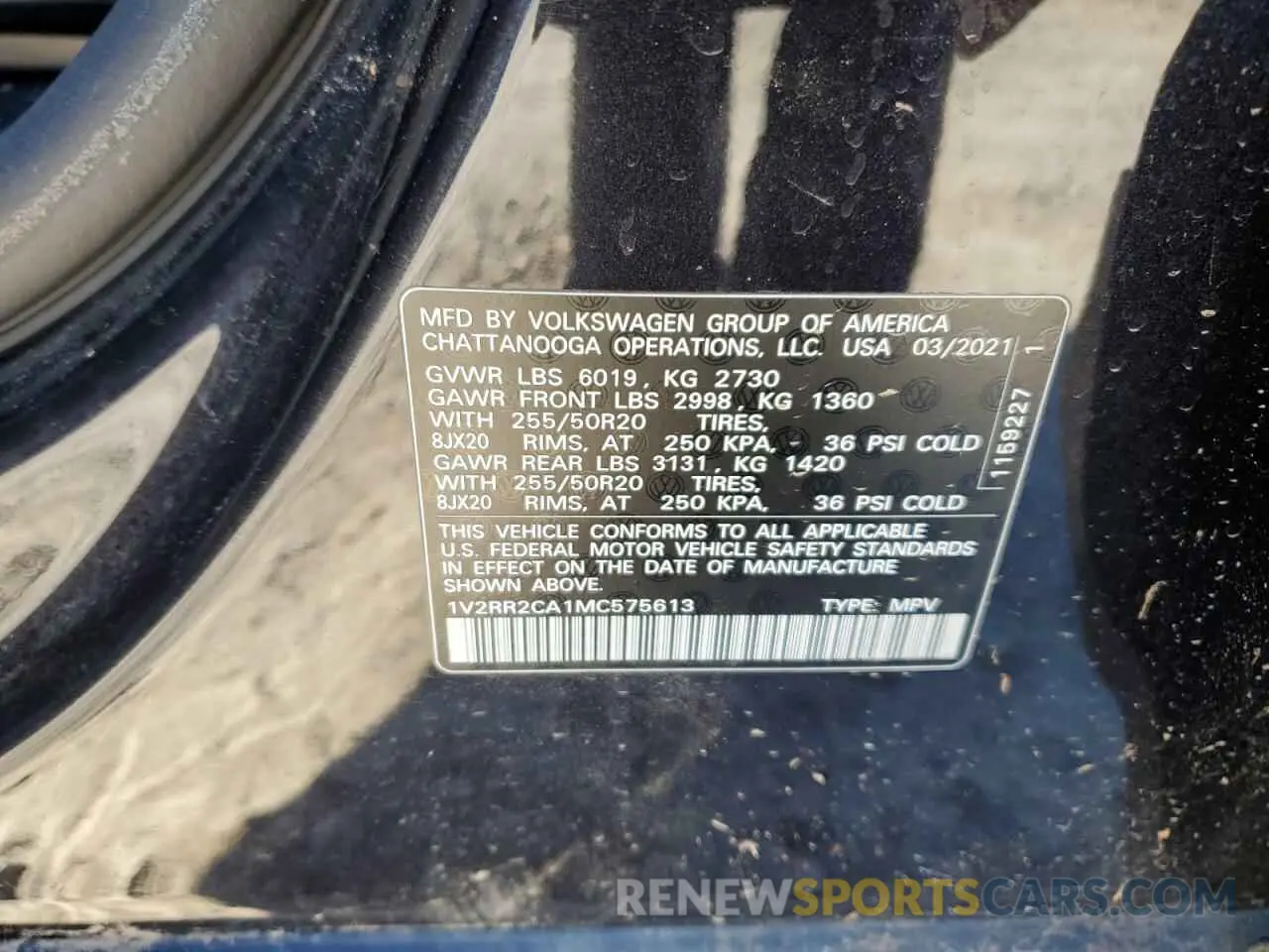 15 fotografías del automóvil dañado 1V2RR2CA1MC575613 VOLKSWAGEN ATLAS 2021