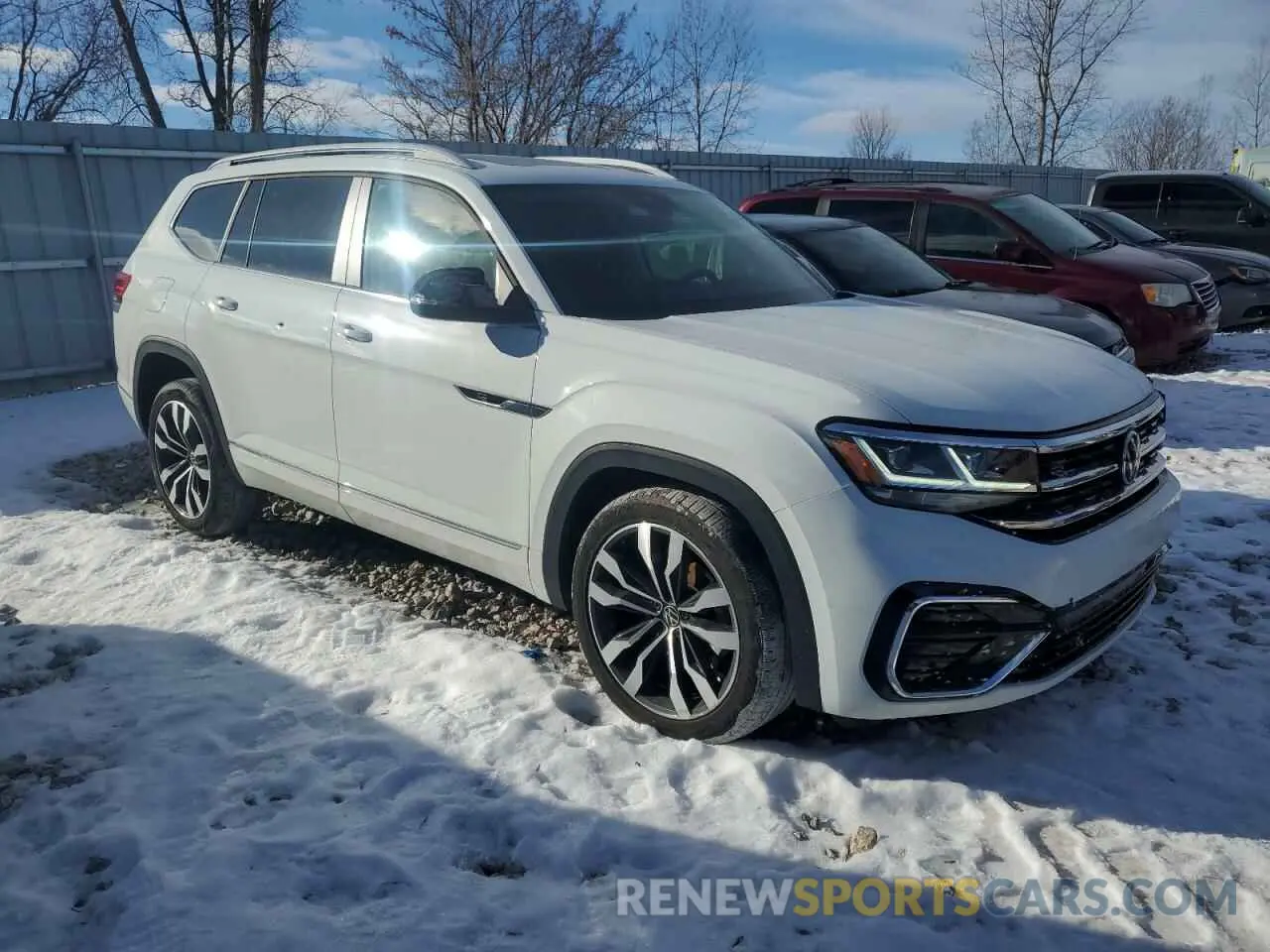 4 fotografías del automóvil dañado 1V2SR2CA5MC578371 VOLKSWAGEN ATLAS 2021
