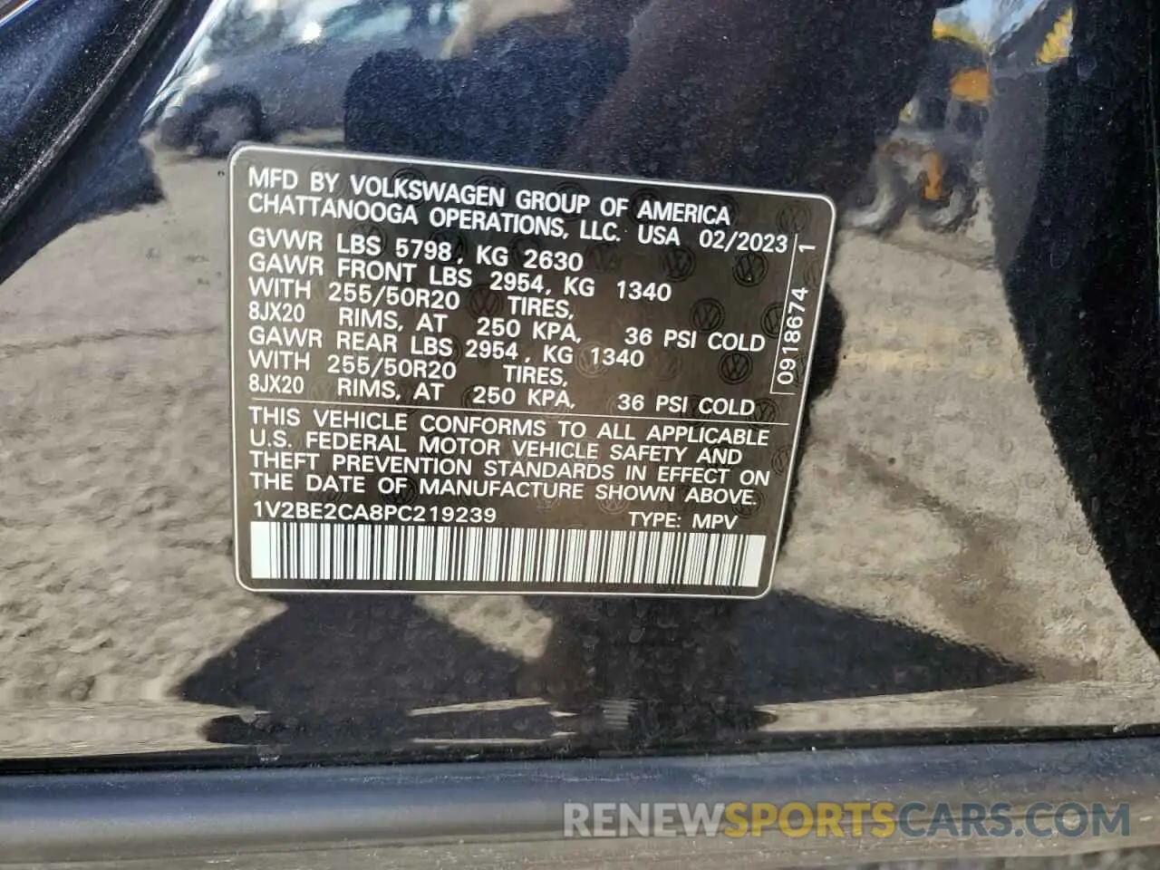 15 fotografías del automóvil dañado 1V2BE2CA8PC219239 VOLKSWAGEN ATLAS 2023