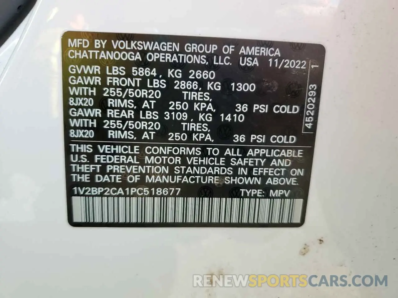 13 fotografías del automóvil dañado 1V2BP2CA1PC518677 VOLKSWAGEN ATLAS 2023