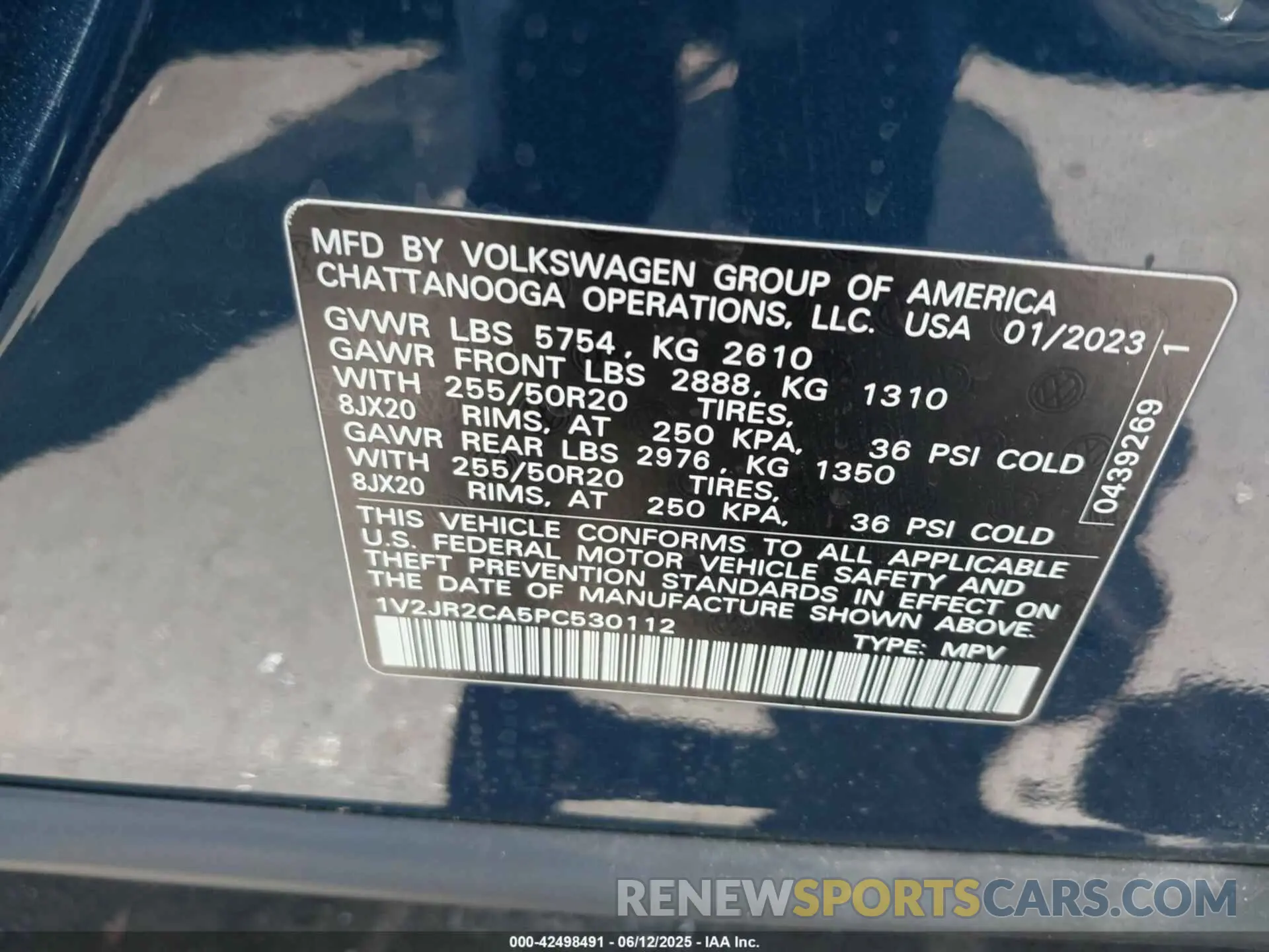 9 fotografías del automóvil dañado 1V2JR2CA5PC530112 VOLKSWAGEN ATLAS 2023
