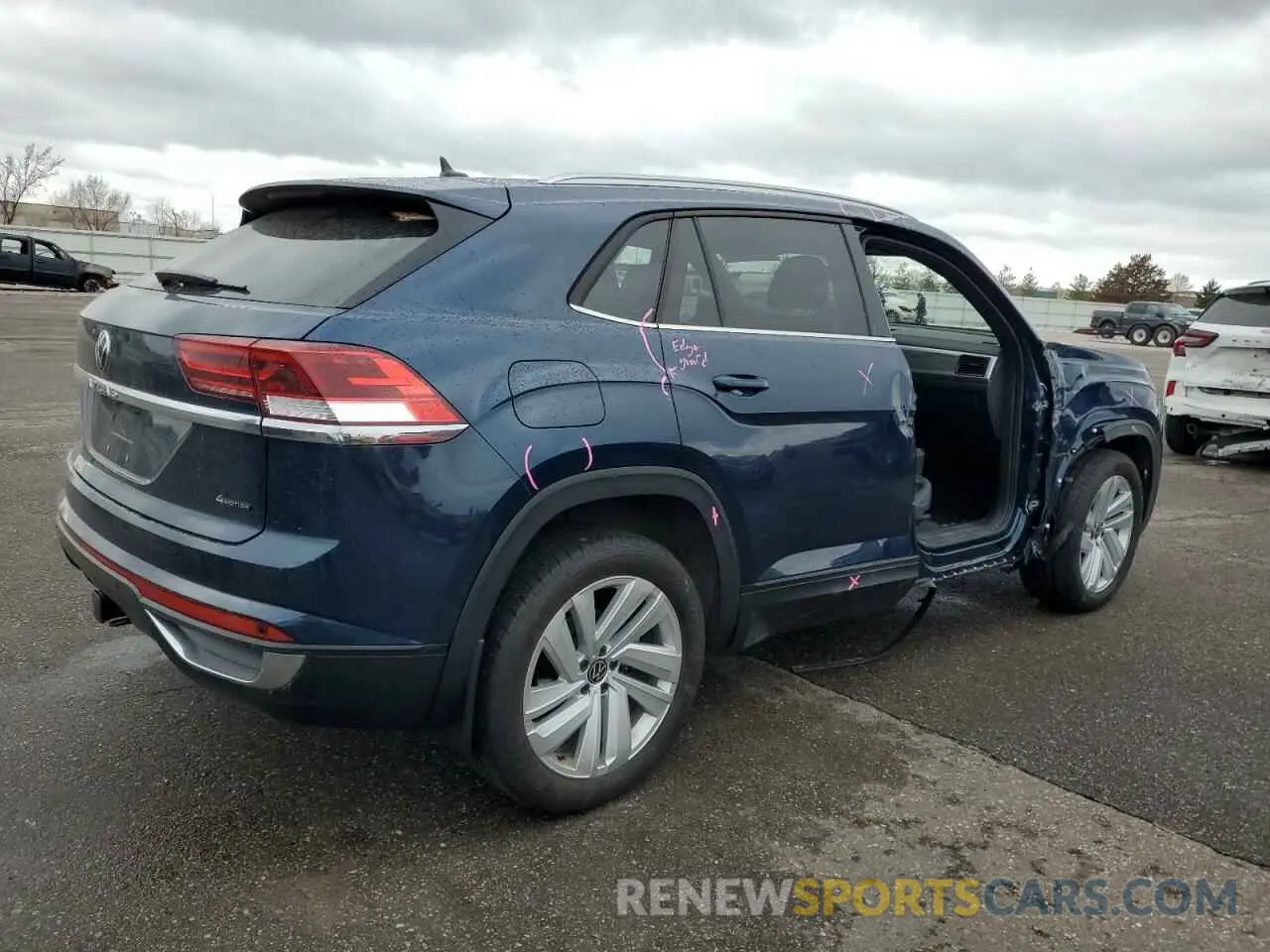3 fotografías del automóvil dañado 1V2KE2CA1PC224413 VOLKSWAGEN ATLAS 2023