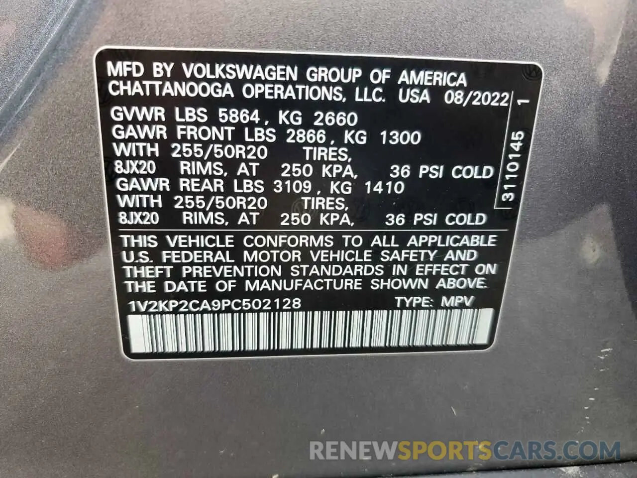 14 fotografías del automóvil dañado 1V2KP2CA9PC502128 VOLKSWAGEN ATLAS 2023