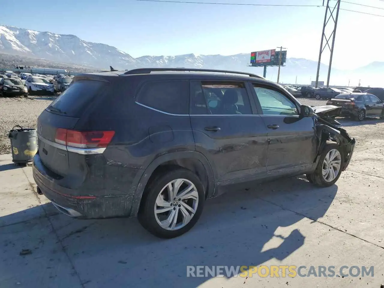 3 fotografías del automóvil dañado 1V2KR2CA7PC550169 VOLKSWAGEN ATLAS 2023