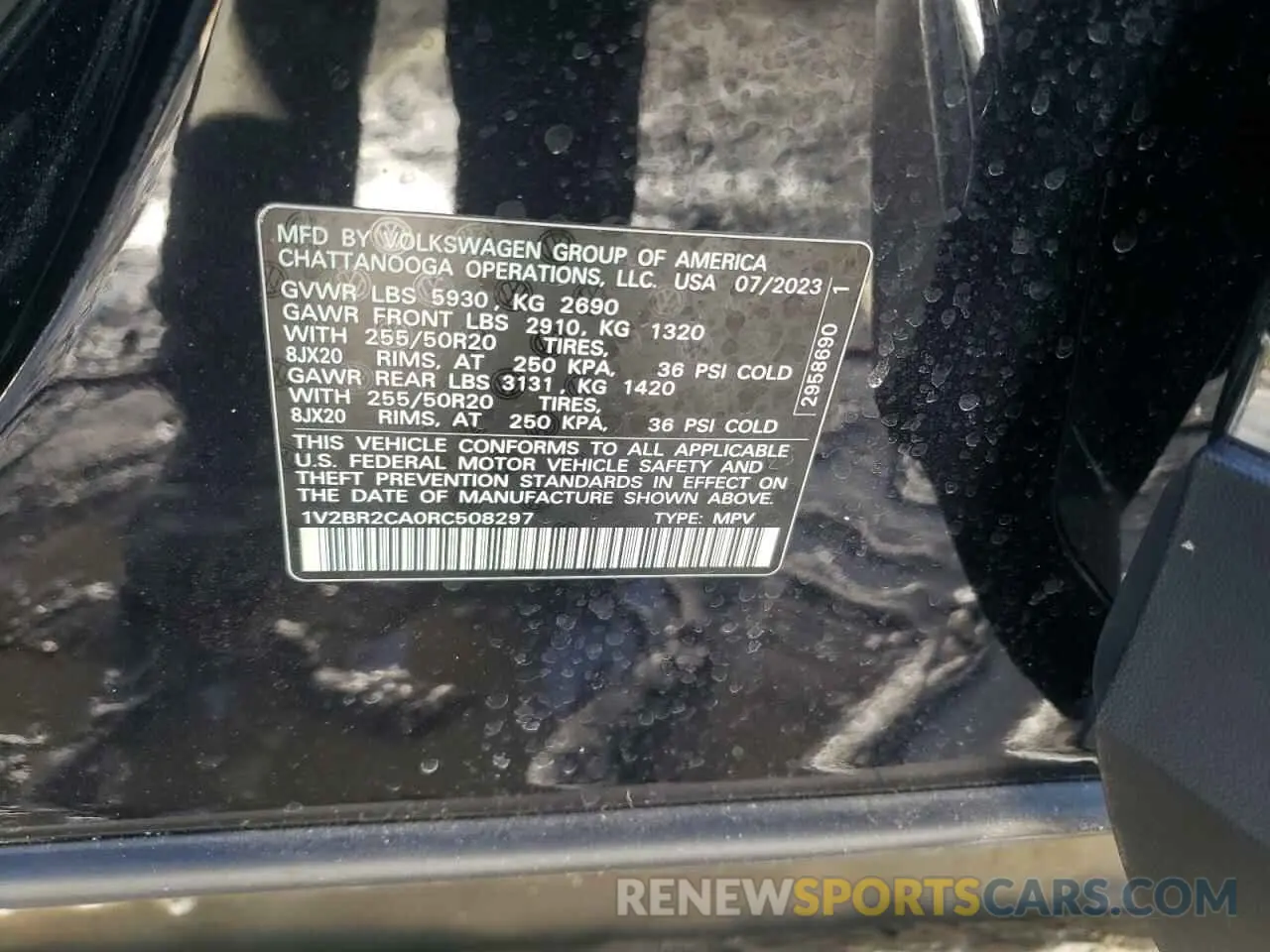 13 fotografías del automóvil dañado 1V2BR2CA0RC508297 VOLKSWAGEN ATLAS 2024