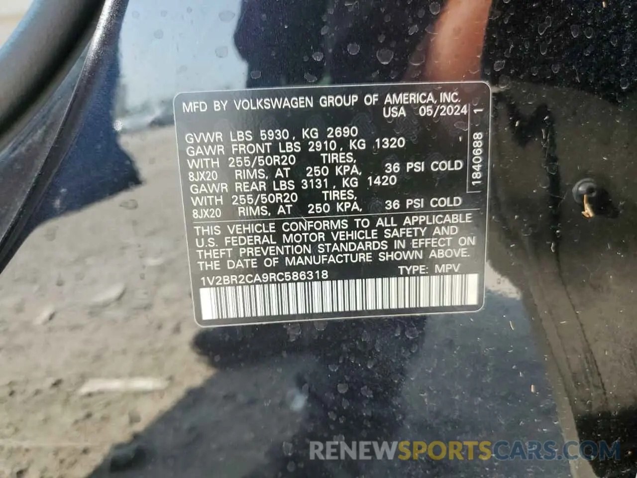 13 fotografías del automóvil dañado 1V2BR2CA9RC586318 VOLKSWAGEN ATLAS 2024