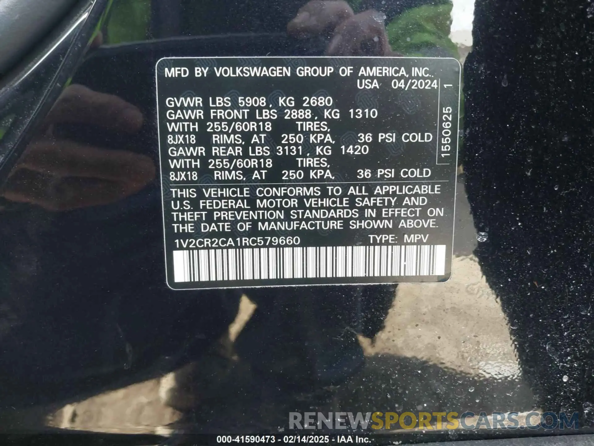 9 fotografías del automóvil dañado 1V2CR2CA1RC579660 VOLKSWAGEN ATLAS 2024